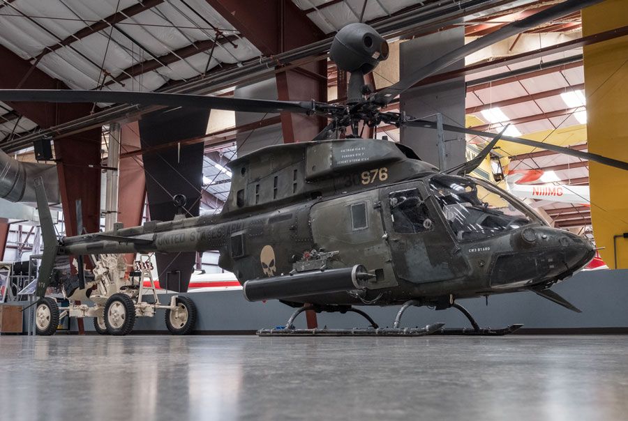 A picture of the Bell OH-58D Kiowa Warrior, one of two displayed at Pima Air and Space Museum